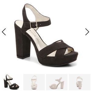 Anne Klein Lalima Platform Sandals Suede Chunky